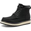 imageBruno Marc Mens Moc Toe Boot Fashion Comfort Casual Wedge BootsBlack