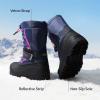 imageDREAM PAIRS Boys ampamp Girls Mid Calf WaterResistant Winter Snow Boots for ToddlerLittleBig KidNavyFuchsia