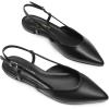 imageDREAM PAIRS Slingback Flats for Women PointedToe Elegant Womens Ballet Flats with Buckle Strap Classic Low Heel Dress Shoes for Casual Work Office PartyAll Blackpu