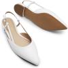 imageDREAM PAIRS Slingback Flats for Women PointedToe Elegant Womens Ballet Flats with Buckle Strap Classic Low Heel Dress Shoes for Casual Work Office PartyWhitepu