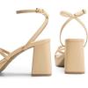 imageDREAM PAIRS Strappy Heels for Women Platform Chunky High 3inch Heeled Sandals with Square Open Toe Ankle Buckle for Graduation Party Prom Daily WeddingNudepu