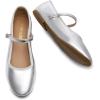 imageDREAM PAIRS Womens Ballet Flats Mary Jane Shoes Round Toe Comfortable Dressy Casual Slipon Work Daily Soft Flat ShoesSilverpu