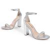imageDREAM PAIRS Womens HiChunk High Heel Pump SandalsSilver