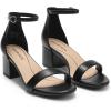 imageDREAM PAIRS Womens LowChunk Low Heel Pump SandalBlackPu