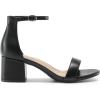 imageDREAM PAIRS Womens LowChunk Low Heel Pump SandalBlackPu