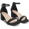 imageDREAM PAIRS Womens LowChunk Low Heel Pump SandalBlacksuede