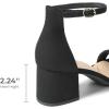 imageDREAM PAIRS Womens LowChunk Low Heel Pump SandalBlacksuede