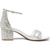 imageDREAM PAIRS Womens LowChunk Low Heel Pump SandalSilverRhinestone
