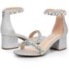 imageDREAM PAIRS Womens LowChunk Low Heel Pump SandalSilverglitter