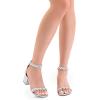 imageDREAM PAIRS Womens LowChunk Low Heel Pump SandalSilverglitter