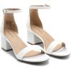 imageDREAM PAIRS Womens LowChunk Low Heel Pump SandalWhitepearl