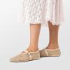 imageDREAM PAIRS Womens Mesh Ballet Flats Dressy Round Toe Comfortable Mary Jane Flat Shoes with Buckle StrapNude