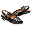 imageDREAM PAIRS Womens Slingback Ballet Flats Pointed Toe Buckle Comfortable Dress Slipon Flat ShoesBlack