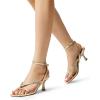imageDREAM PAIRS Womens kitten Low Strappy Lace Up Heels Open Square Toe Thong Ankle Strap Heels Sexy Fashion Comfort Dress Shoes Party Sylvestra Pumps Heeled SandalsGoldpu