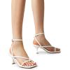imageDREAM PAIRS Womens kitten Low Strappy Lace Up Heels Open Square Toe Thong Ankle Strap Heels Sexy Fashion Comfort Dress Shoes Party Sylvestra Pumps Heeled SandalsWhitepu