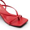 imageDREAM PAIRS Womens kitten Low Strappy Lace Up Heels Open Square Toe Thong Ankle Strap Heels Sexy Fashion Comfort Dress Shoes Party Sylvestra Pumps Heeled SandalsRedpu