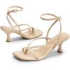 imageDREAM PAIRS Womens kitten Low Strappy Lace Up Heels Open Square Toe Thong Ankle Strap Heels Sexy Fashion Comfort Dress Shoes Party Sylvestra Pumps Heeled SandalsNudepu