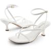 imageDREAM PAIRS Womens kitten Low Strappy Lace Up Heels Open Square Toe Thong Ankle Strap Heels Sexy Fashion Comfort Dress Shoes Party Sylvestra Pumps Heeled SandalsWhitepu