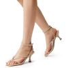 imageDREAM PAIRS Womens kitten Low Strappy Lace Up Heels Open Square Toe Thong Ankle Strap Heels Sexy Fashion Comfort Dress Shoes Party Sylvestra Pumps Heeled SandalsNudepu