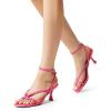 imageDREAM PAIRS Womens kitten Low Strappy Lace Up Heels Open Square Toe Thong Ankle Strap Heels Sexy Fashion Comfort Dress Shoes Party Sylvestra Pumps Heeled SandalsHot Pinkpu