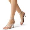 imageDREAM PAIRS Womens kitten Low Strappy Lace Up Heels Open Square Toe Thong Ankle Strap Heels Sexy Fashion Comfort Dress Shoes Party Sylvestra Pumps Heeled SandalsSilverpu