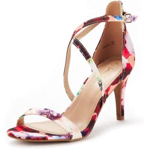 imageDREAM PAIRS Womens Dolce Fashion Stilettos Open Toe Pump Heel SandalsFloral
