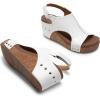 imageDREAM PAIRS Womens Platform Wedge Sandals Comfortable PeepToe Cork Casual ampamp Dressy Summer Lightweight Shoes for All Day WearWhite
