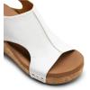 imageDREAM PAIRS Womens Platform Wedge Sandals Comfortable PeepToe Cork Casual ampamp Dressy Summer Lightweight Shoes for All Day WearWhite