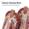 imageDREAM PAIRS Boys Girls Cowboy Boots Toddler Mid Calf Western Boots Square Toe Riding Boots for KidsBrownMulti