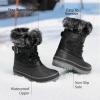 imageDREAM PAIRS Girls Boys Snow Boots WaterResistant Outdoor Warm Cozy AntiSlip Mid Calf Faux Fur Lining Winter Shoes for LittleBig KidsBlack