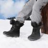 imageDREAM PAIRS Girls Boys Snow Boots WaterResistant Outdoor Warm Cozy AntiSlip Mid Calf Faux Fur Lining Winter Shoes for LittleBig KidsBlack