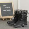 imageDREAM PAIRS Girls Boys Snow Boots WaterResistant Outdoor Warm Cozy AntiSlip Mid Calf Faux Fur Lining Winter Shoes for LittleBig KidsBlack