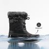 imageDREAM PAIRS Girls Boys Snow Boots WaterResistant Outdoor Warm Cozy AntiSlip Mid Calf Faux Fur Lining Winter Shoes for LittleBig KidsBlack