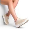 imageDREAM PAIRS Women Chunky City Tweed Comfortable Casual Platform Fashion SneakerApricotknit