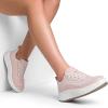 imageDREAM PAIRS Women Chunky City Tweed Comfortable Casual Platform Fashion SneakerPinkknit