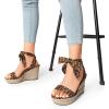 imageDREAM PAIRS Womens Open Toe Espadrilles Wedges Tie Lace Up Cute Ankle Strap Platform Sandals Dressy ShoesLeopardsuede