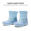 imageDREAM PAIRS Boys Girls Snow Boots WaterResistant Outdoor Warm Cozy AntiSlip Mid Calf Faux Fur Lining Winter Shoes for ToddlerLittleBig KidsBlue