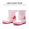 imageDREAM PAIRS Boys Girls Snow Boots WaterResistant Outdoor Warm Cozy AntiSlip Mid Calf Faux Fur Lining Winter Shoes for ToddlerLittleBig KidsPink