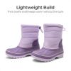 imageDREAM PAIRS Boys Girls Snow Boots WaterResistant Outdoor Warm Cozy AntiSlip Mid Calf Faux Fur Lining Winter Shoes for ToddlerLittleBig KidsPurple