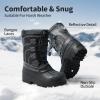 imageDREAM PAIRS Boys Girls Snow Boots Waterproof Outdoor Warm Cozy AntiSlip Mid Calf Faux Fur Lining Winter Shoes for LittleBig KidsBlack