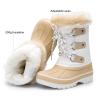 imageDREAM PAIRS Boys ampamp Girls Faux FurLined Winter Snow Boots for LittleBig KidsBeigeWhite