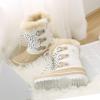 imageDREAM PAIRS Boys ampamp Girls Faux FurLined Winter Snow Boots for LittleBig KidsBeigeWhite