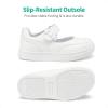 imageDREAM PAIRS Kids Girls Mary Jane Sneakers Strap Toddler Little Girls School Shoes Soft Walking Party Flat ShoesWhite