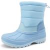 imageDREAM PAIRS Boys Girls Snow Boots WaterResistant Outdoor Warm Cozy AntiSlip Mid Calf Faux Fur Lining Winter Shoes for ToddlerLittleBig KidsBlue