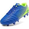 imageDREAM PAIRS Boys Girls Outdoor Sport Football Shoes Soccer Cleats for LittleBig KidRoyalBlueNeonGreen
