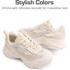 imageDREAM PAIRS Kids Girls Sneakers Jelly Sole Lace up Shoes Lightweight Walking Shoes for Girls BoysBeige
