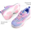imageDREAM PAIRS Kids Girls Sneakers Jelly Sole Lace up Shoes Lightweight Walking Shoes for Girls BoysPurplePink
