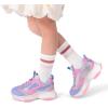 imageDREAM PAIRS Kids Girls Sneakers Jelly Sole Lace up Shoes Lightweight Walking Shoes for Girls BoysPurplePink