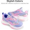 imageDREAM PAIRS Kids Girls Sneakers Jelly Sole Lace up Shoes Lightweight Walking Shoes for Girls BoysPurplePink