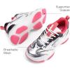 imageDREAM PAIRS Kids Girls Sneakers Jelly Sole Lace up Shoes Lightweight Walking Shoes for Girls BoysSilverHot Pink